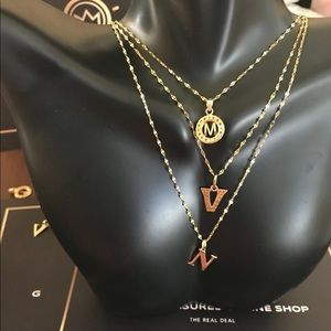18k Real Gold Initial Necklace